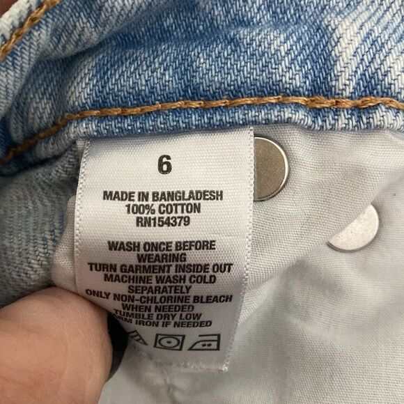 Aeropostale High Rise Mom Jeans Distressed Light Wash 6 - Picture 8 of 8